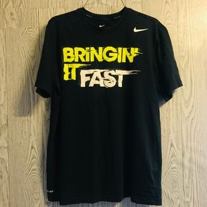 Men's Dri Fit Black/White/Green Nike T Shirt